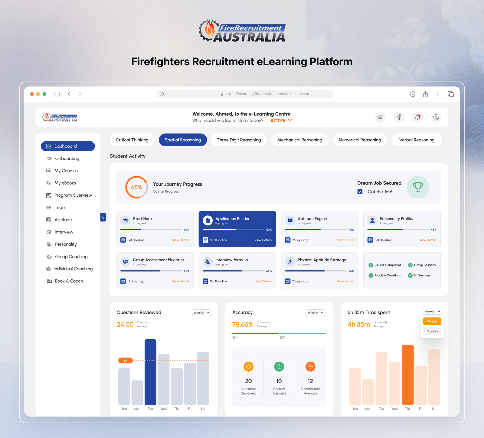 FRA eLearning Platform Screenshots